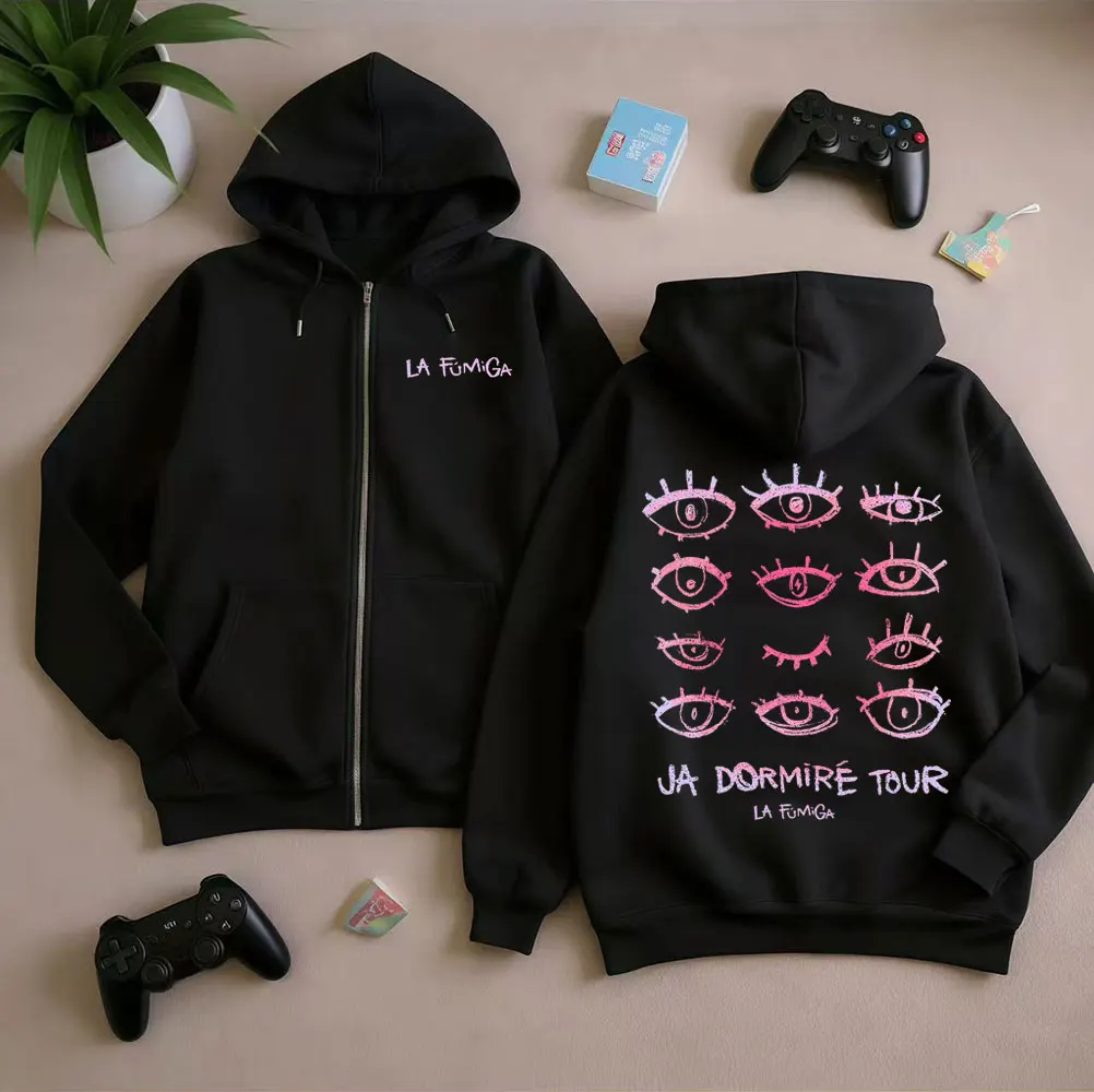 

Худи на молнии унисекс Band La Fumiga Ja Dormire Tour 2026, в стиле Харадзюку, хип-хоп, куртка-свитшот, мужская осенняя толстовка на молнии