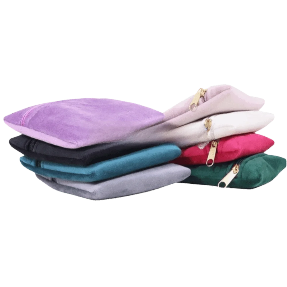 

Soft Velvet Jewelry Bag Zipper Closure Double-Sided Zipper Jewelry Pouch Dust Proof Portable Jewelry Storage Bag Bag