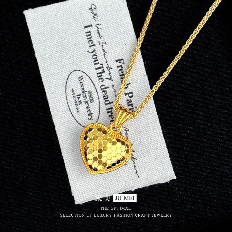 

Легкий роскошный мигающий стильный дизайн Sense AB Face Dragon Lin Broken Bingbing Love Подвеска 9999 24 К Настоящее золото Любовь Ожерелье