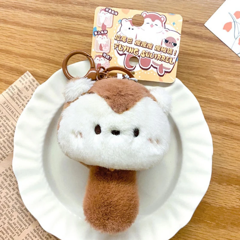 Lovely Kittens Puppies Plush Keychain Cute Doll Backpack Pendant Girls Women Animal Doll Keychain With Glasses Cleaning