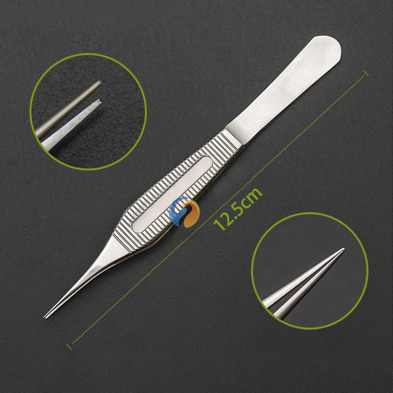 Pinza per tessuti Adson Pinza per micro dissezione Adson Pinzetta dritta in plastica liscia 1x2 denti 12,5 cm 14 cm