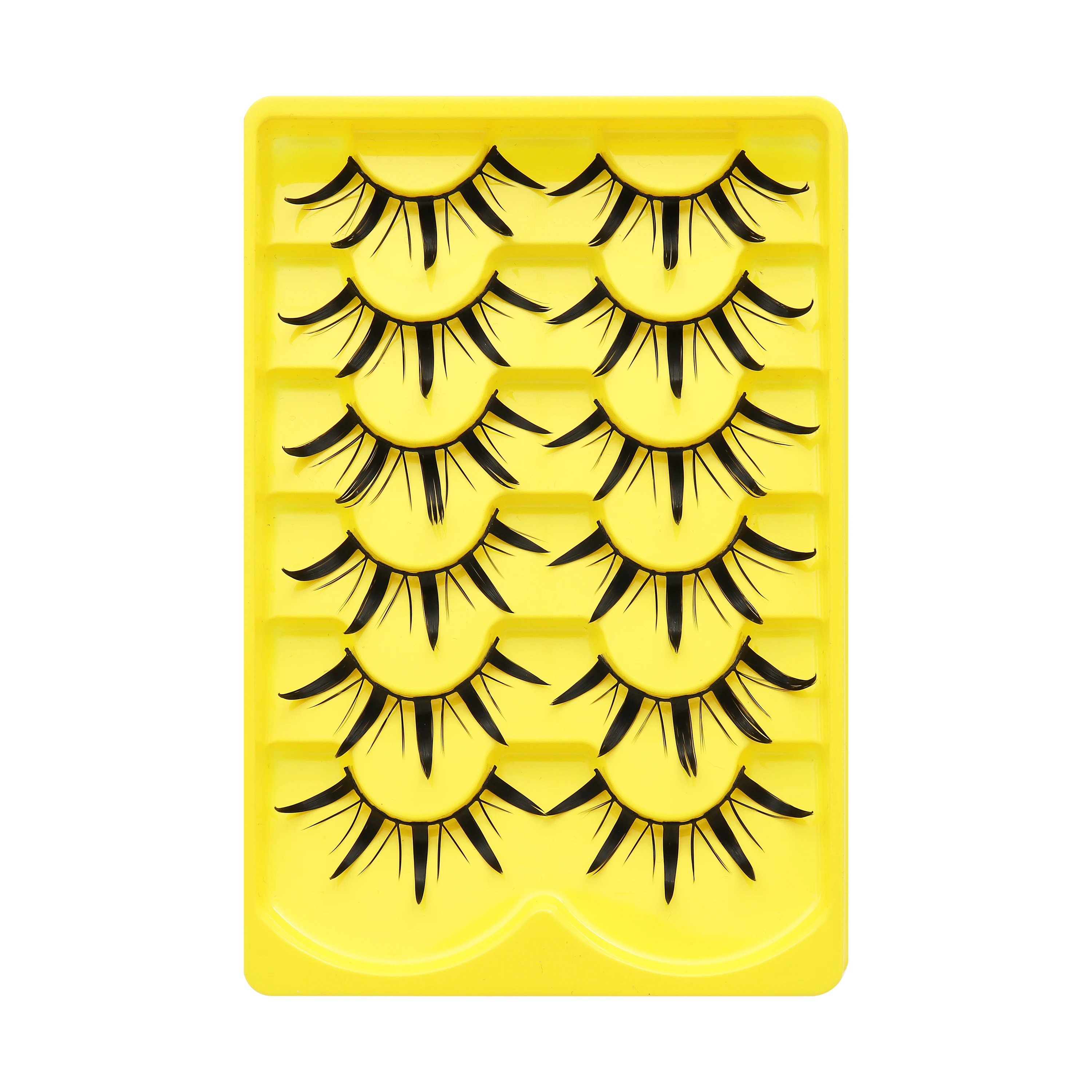 DINGSEN 6 Paar Manga-Wimpern, Cosplay, falsche Wimpern, Anime, gefälschte Wimpern, Make-up, großes Auge, Manga-Wimpern, Manhua-Streifenwimpern – Detail 8