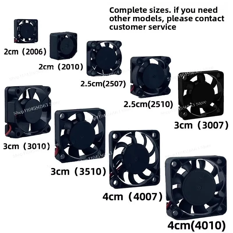 Ultra-small Miniature Silent 2/2.5/3/3.5/4CM DC DC5/12/24V Notebook Mini Cooling Fan