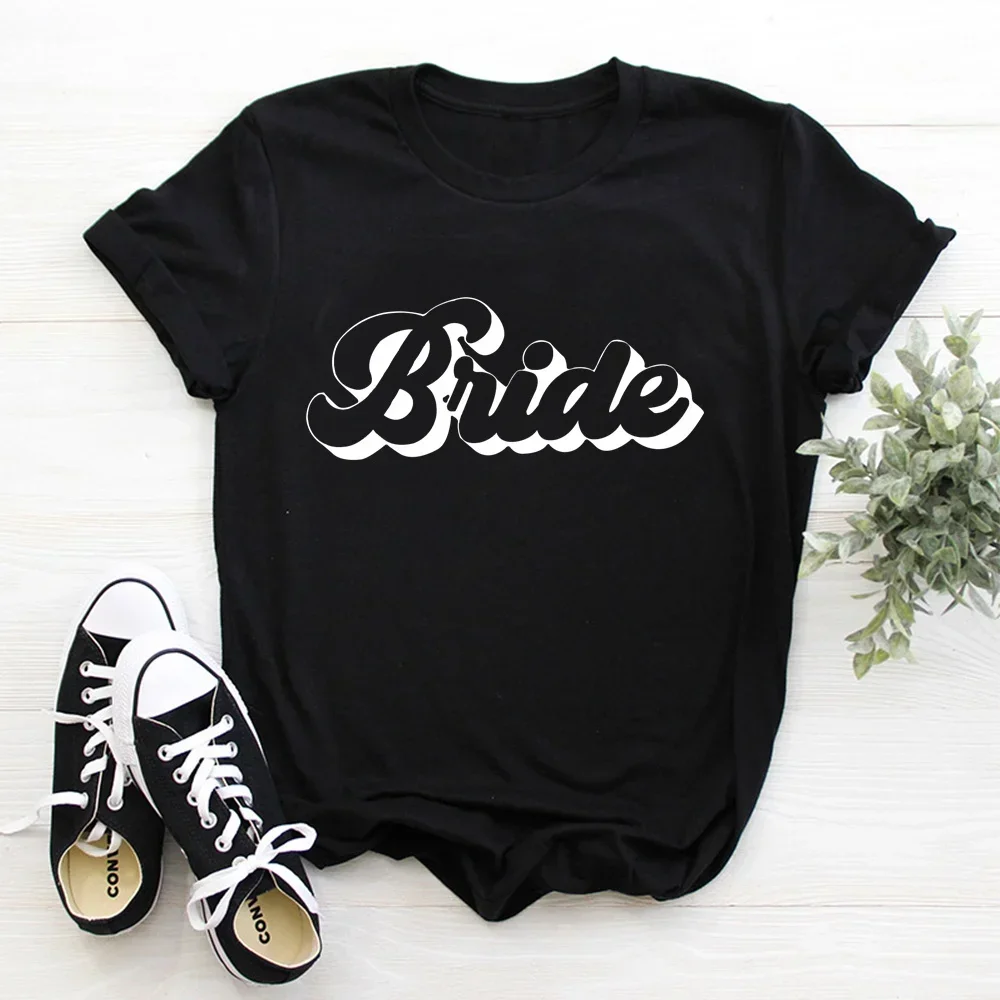 women's t-shirt katoen o nek women's wedding bridal party plus size shirts bride squad bachelorette party tshirt grafische