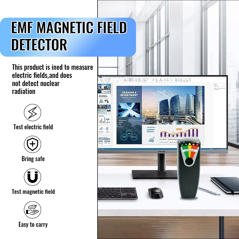 جديد المجال الكهرومغناطيسي الرقمي EMF غاوس متر شبح الصيد كاشف المحمولة EMF كاشف المجال المغناطيسي 5 LED غاوس متر