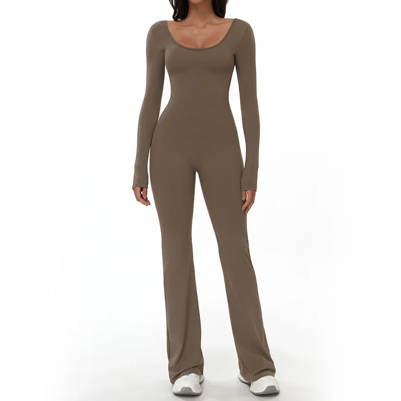 

Women Tracksuit Yoga Suit One-Piece Sexy Jumpsuits Sport Fitness Long Sleeves Stretch Bodysuit Gym Clothes Push Up Rompers