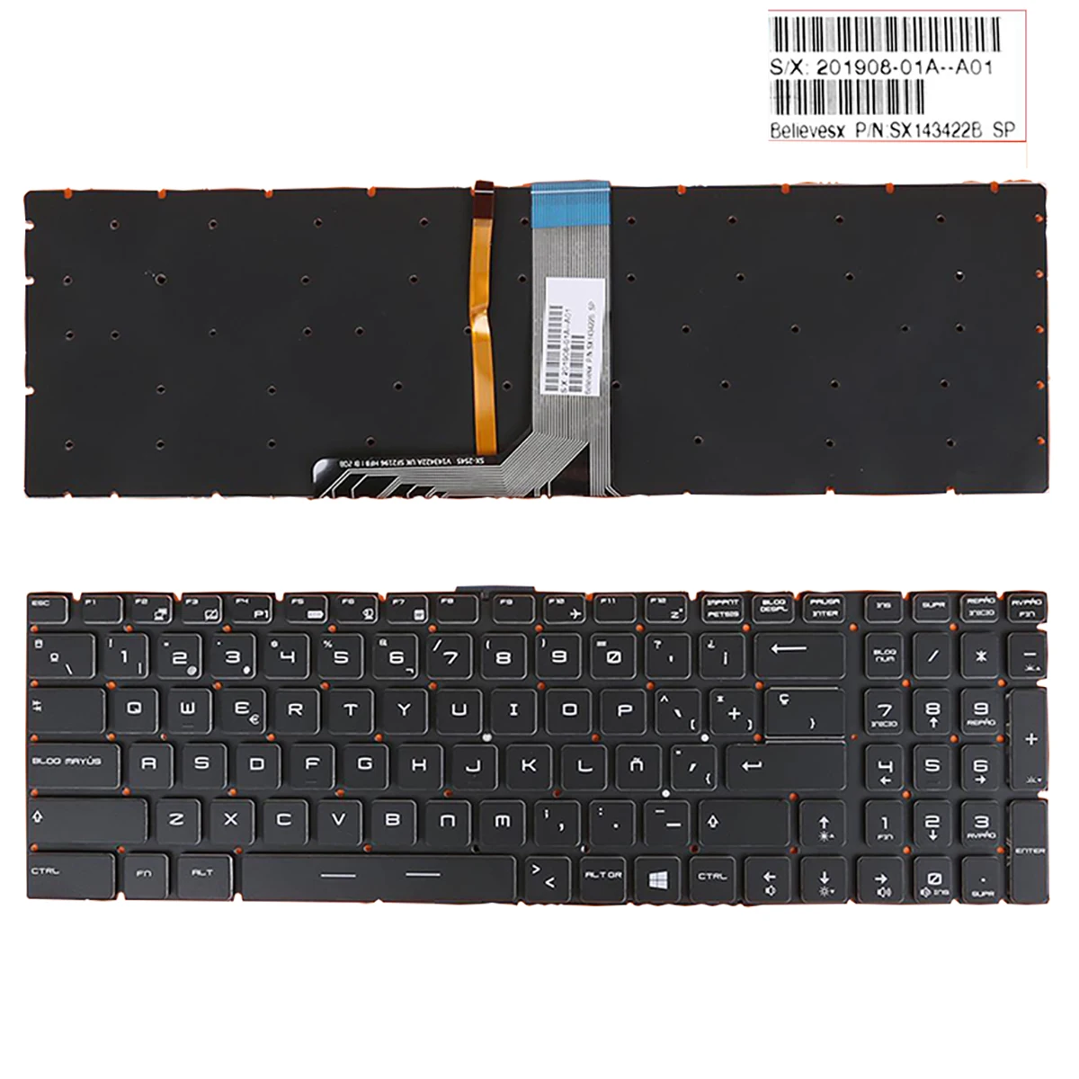 original Latin Colorful Backlit Keyboard For MSI GE72 GE62 WS60 GS60 GS70 GT72 GP62 GP72 GT73VR V143422FK1 S1N-3E00211-SA0 SP