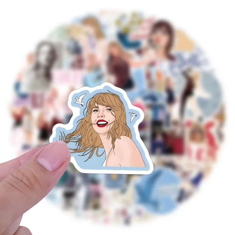 50pcs Taylor Swift Graffiti Stickers Luggage Water Cup Guitar Car Scooter Stationery Refrigerator Mobile Phone Decoration Decals