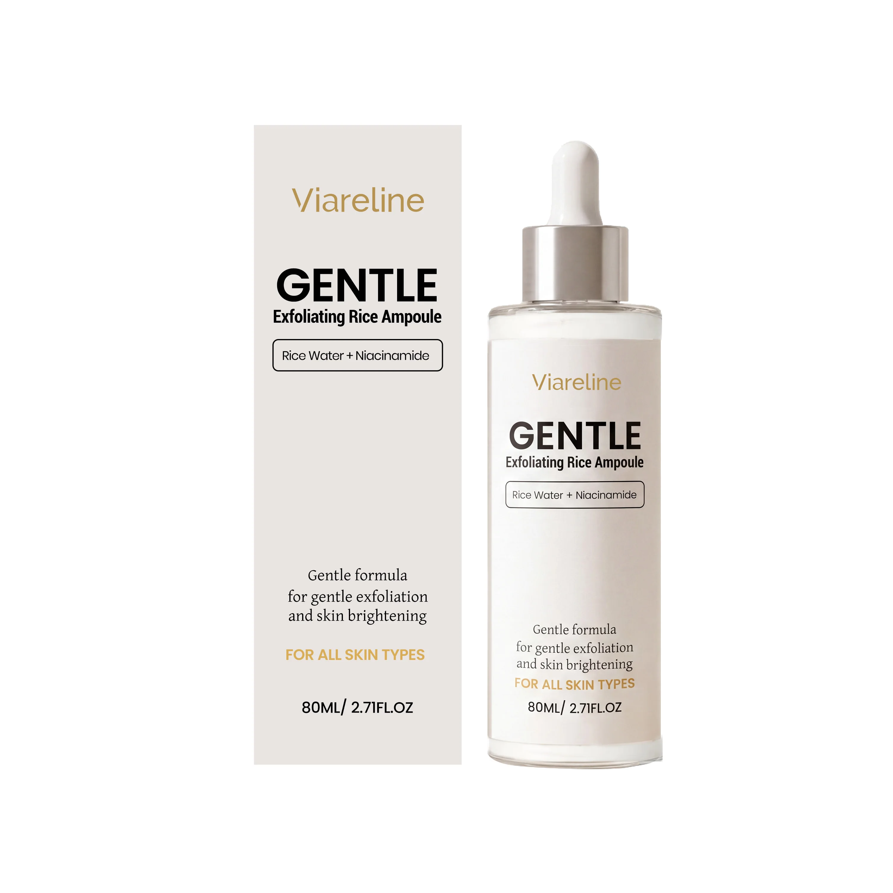 Rice Exfoliating Serum, Gentle Exfoliating Brightening Moisturizing Full Skin Serum