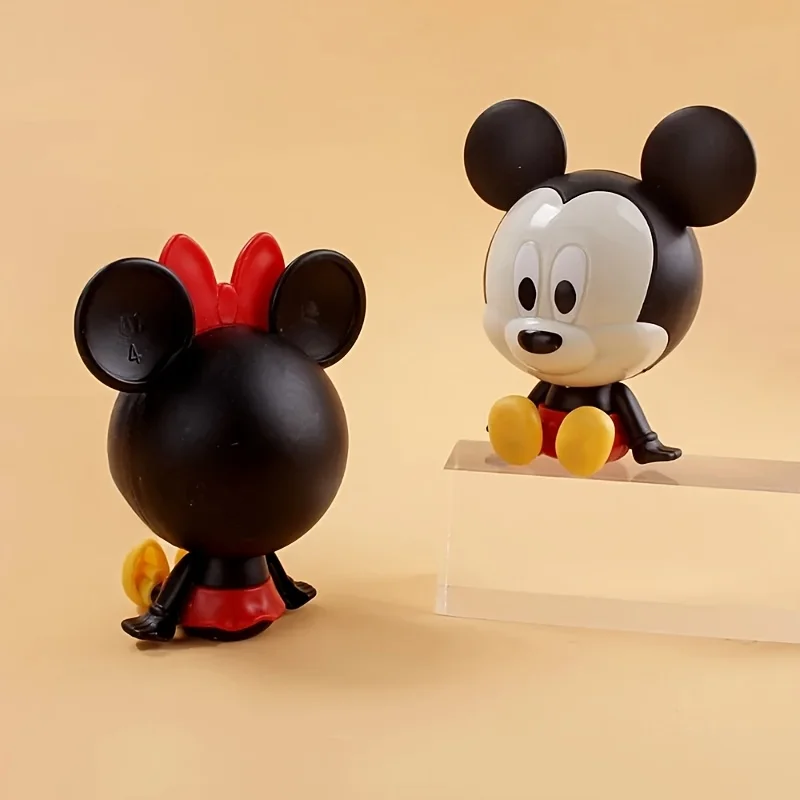 2pcs Disney Mickey and Minnie plastic figurines, desktop ornaments, birthday party dessert cake decoration accessories view 5
