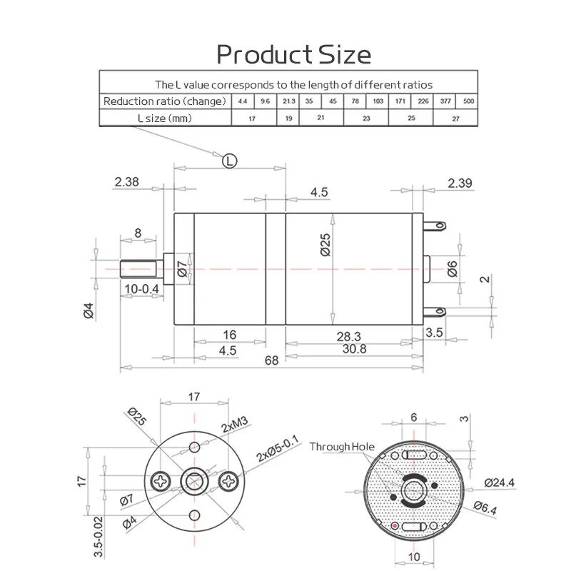 JGA25-370 Worm Gear Motor DC 12V 24V 12RPM-1360RPM Reduction Gear Motor Large Torque High Power Reversed Motor