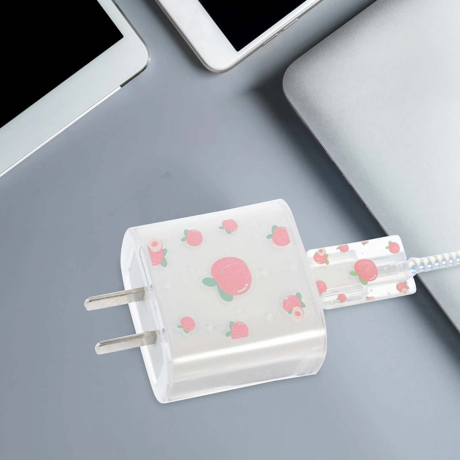 

1 set Data Cable Protective Sleeve Cord Protector Power Adapter Cover Transparent Shell Anti Break Cable