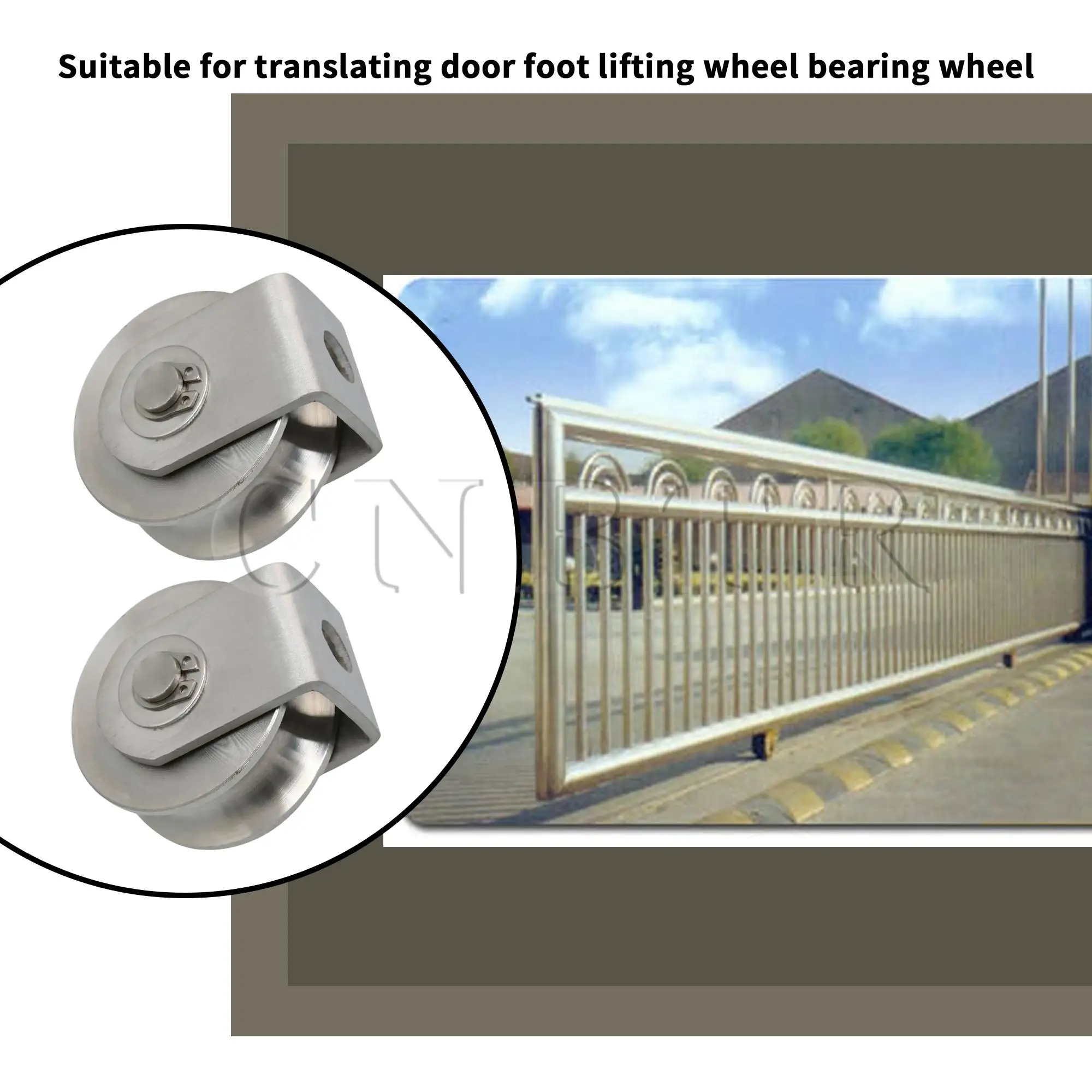 CNBTR 2Pcs 304 Stainless Steel U Type Pulley for Guiding Rail Sliding Door