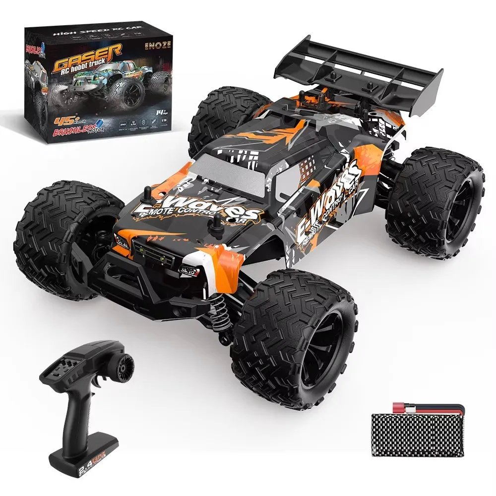 001E/002E 45 KM/h Super Brushless - Caminhão RC de alta velocidade à prova d'água, carro de brinquedo de controle remoto 4WD 1:14 - 4x4 Off Road Drift Racing