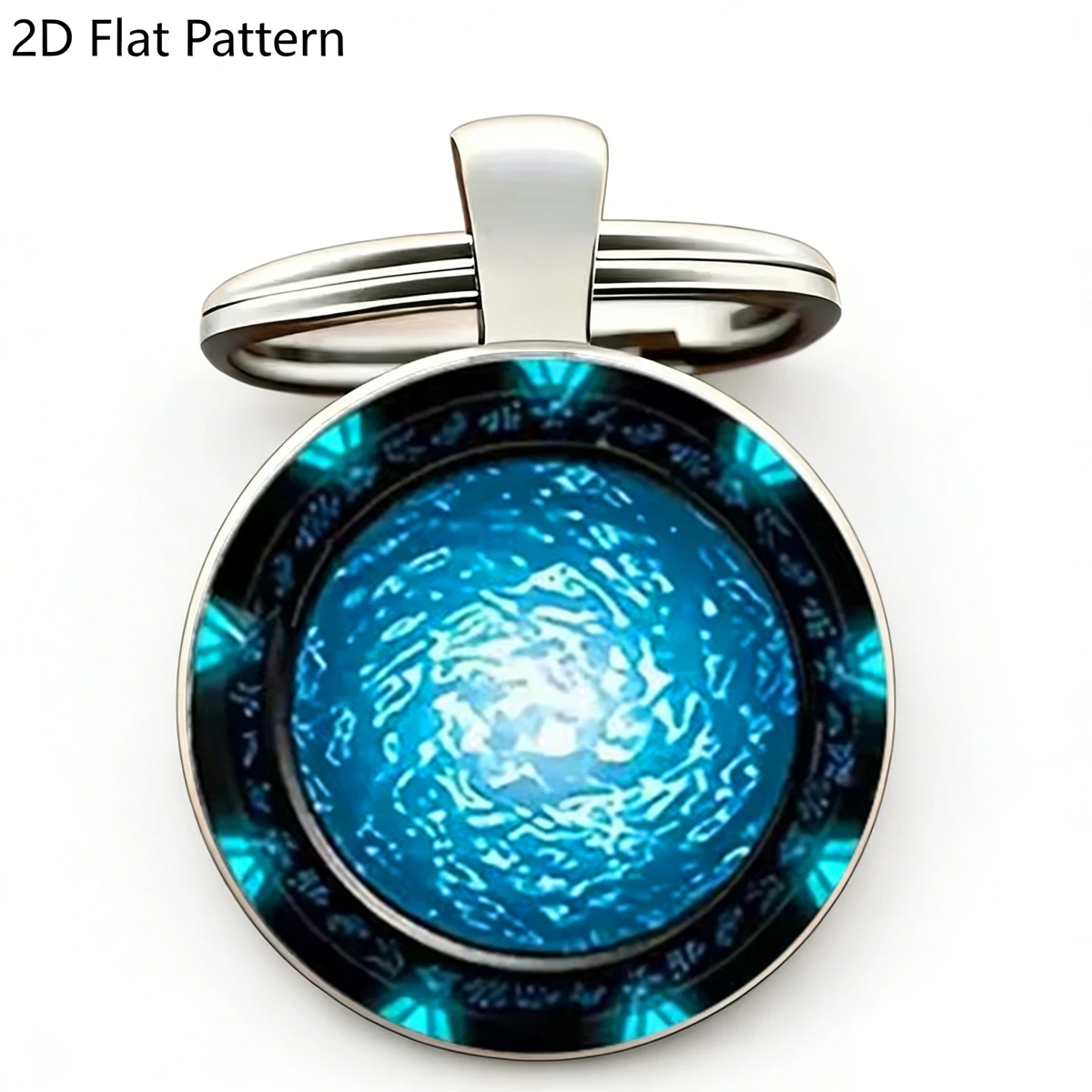 Chaveiro Stargate Atlantis para fãs, design de ficção científica, metal com vidro convexo, presente para colecionadores, chaveiro durável para bolsa e chave de carro.