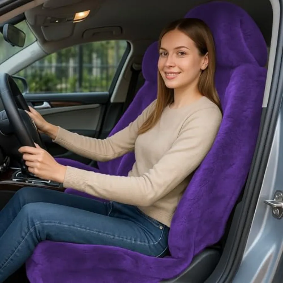 

1 шт. плюшевая пушистая накидка на сиденье для зимы, универсальная мягкая подушка из искусственной овчины для автомобильных сидений, для женщин и девушек, аксессуар для интерьера