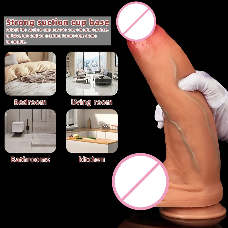 Grande vibrador realista com ventosa para homens e mulheres, pênis grosso de glande, enorme pênis falso, brinquedos sexuais, masturbadores, plug vaginal e anal, novo