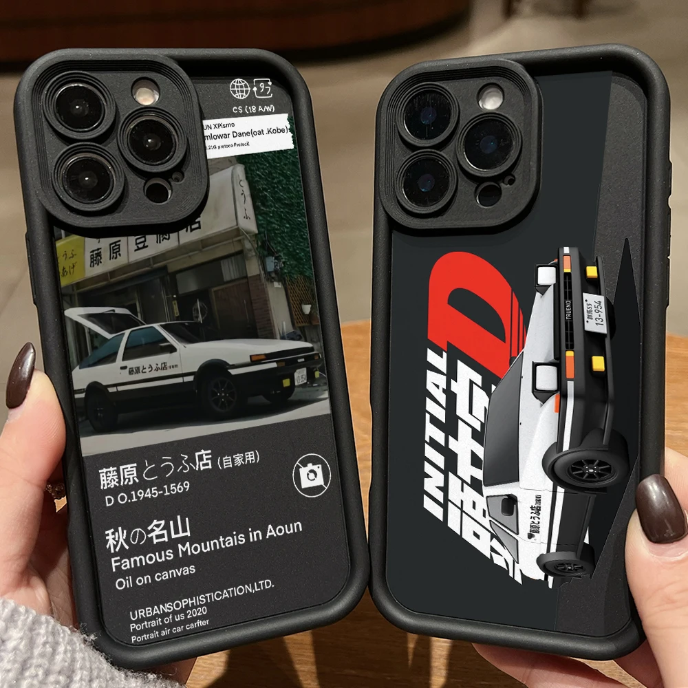 Anime I-Initials D Phone Case for Motorola Moto Edge G15 G24 50 G35 G05 G34 E14 G75 G PLAY G85 40 Neo Fusion Pro 4G 5G TPU Cover
