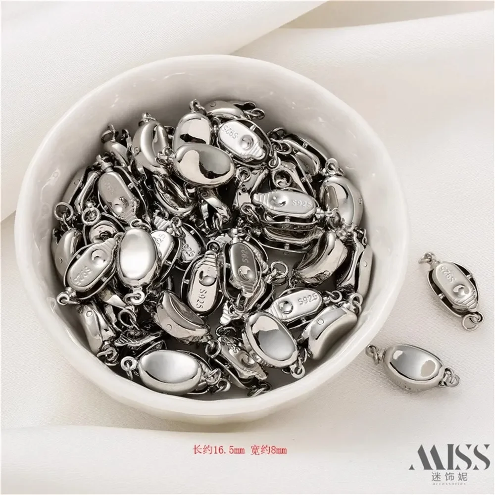 

14K925 Silver Bag Gold Ingot Buckle Pea Insert Stick Buckle Square Flower Connection Buckle DIY Chain Accessories