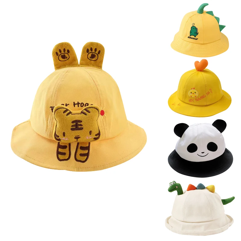 

0-3 Y New Baby Hat Spring Autumn Children's Fisherman Hat Cartoon Tiger/Dinosaur/Panda Baby Sunshade Cap Duck Tongue Hat