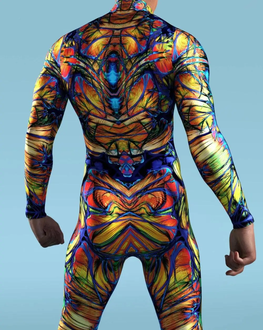 Herren Regenbogen-Party-Punk-Jumpsuit Onesie Halloween Cosplay Kostüm Elastischer Party-Performance-Bodysuit – Detail 16