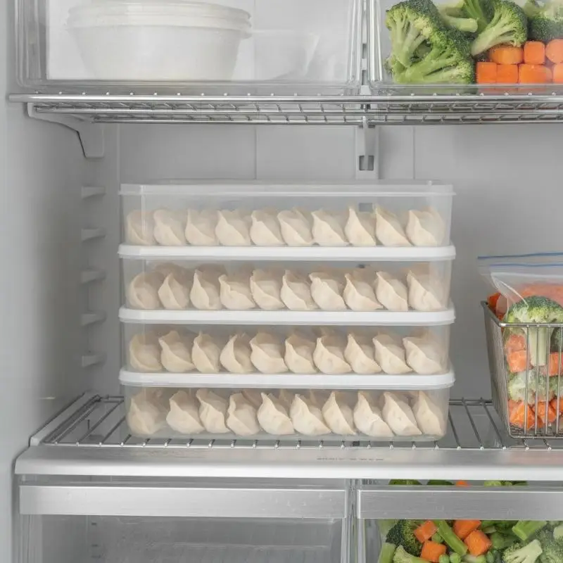 Clear Plastic Stackable Dumpling Storage Containers Multi Layer Sealed Lids For Kitchen Freezer Food Organizer Use