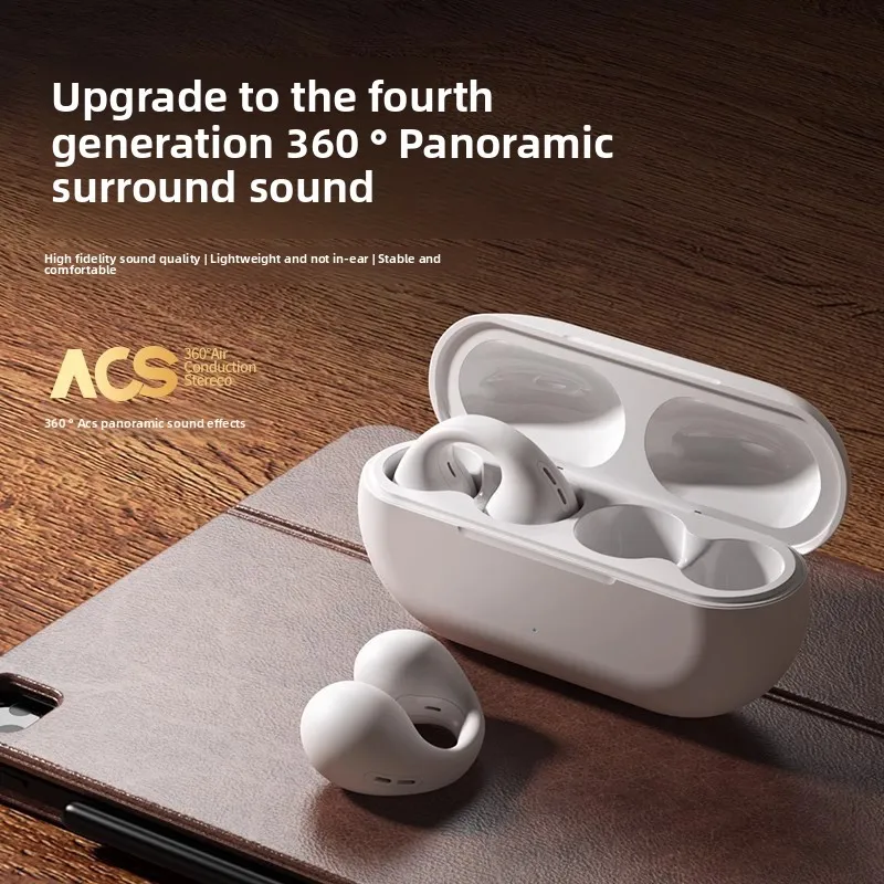 CEKACA New Wireless Open Clip On Earrings Comfortable Long Wear Bone Conduction Headset Moondrop Chu 2