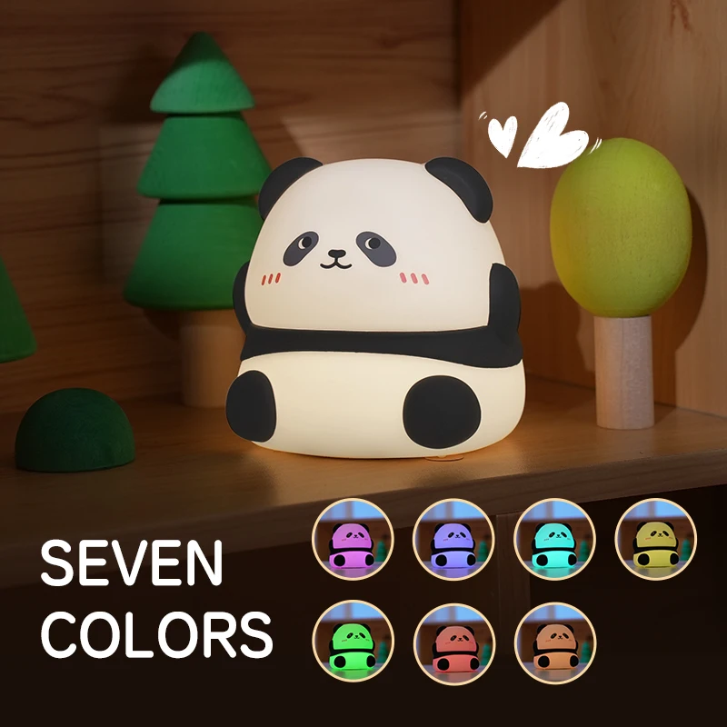 Cute Panda Baby Silicone Night Light: USB Charging, Cartoon Design, Protects Children's Sleep, Preferred Birthday Gift