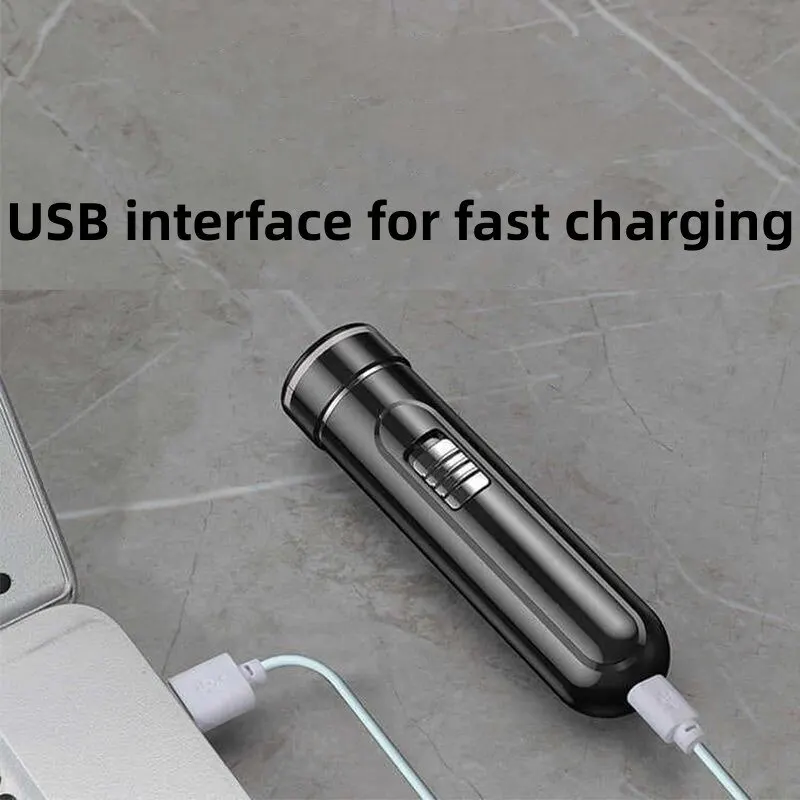 Navalha elétrica compacta e conveniente para homens – recarregável por USB, úmida e seca, fácil de usar com um botão – perfeita para casa, carro e viagens!