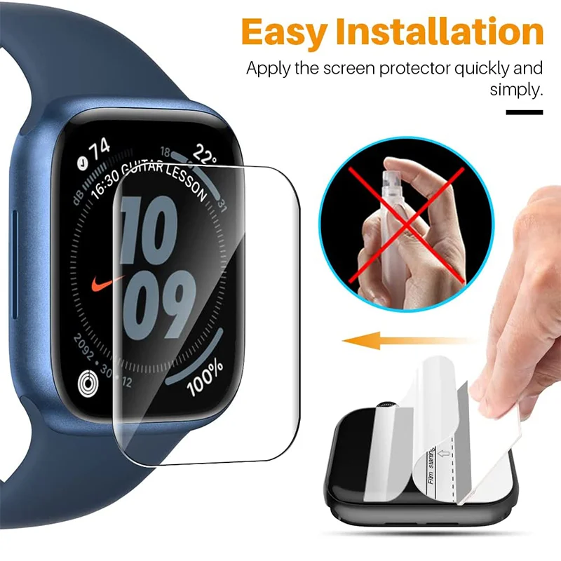 Screen Protector Film For Apple Watch 7 6 SE 5 4 3 2 Clear Full Protective Film for iWatch Series 38mm 42mm 45mm 41mm 40mm 44mm