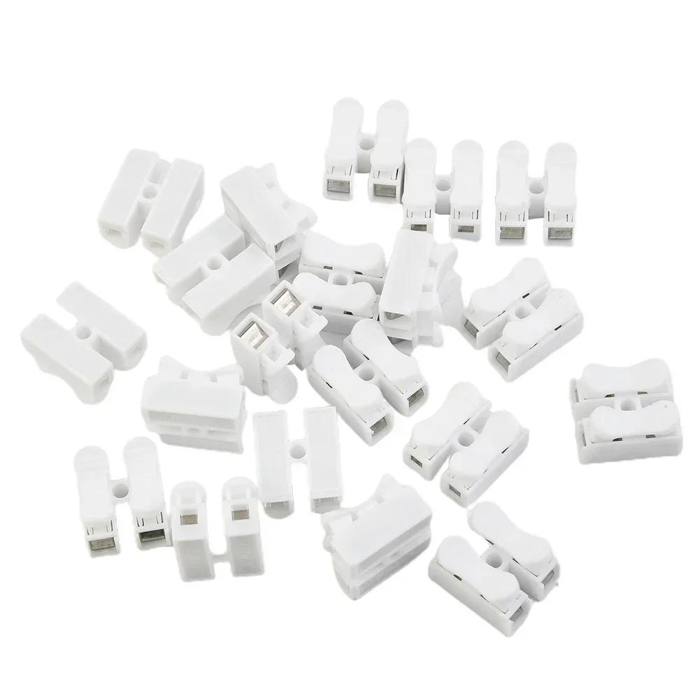 20pcs CH2 Quick Splice Lock Spring Wire Connector Screw Terminal Barrier Block For LED Strip Light Wire Connecting