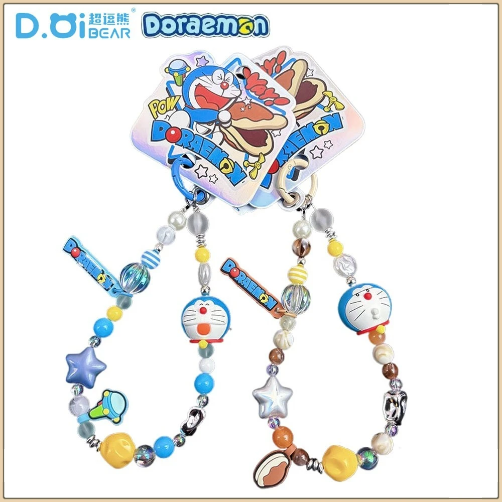

Genuine Doraemon Phone Chain Keychains Simple Fashion Exquisite Trend Bag Car Pendant Keyrings Kids Creative Collection Gifts