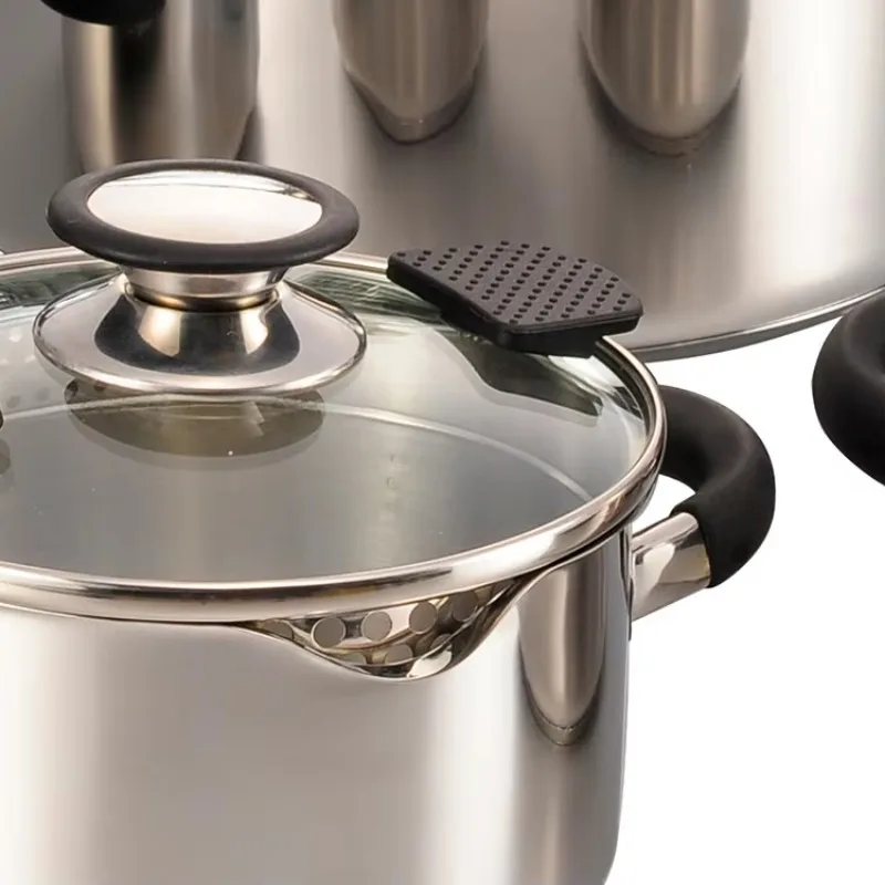New Item Stainless Steel Cookware Set Large Noodle Cooking Pot Set Pasta Pots 6
