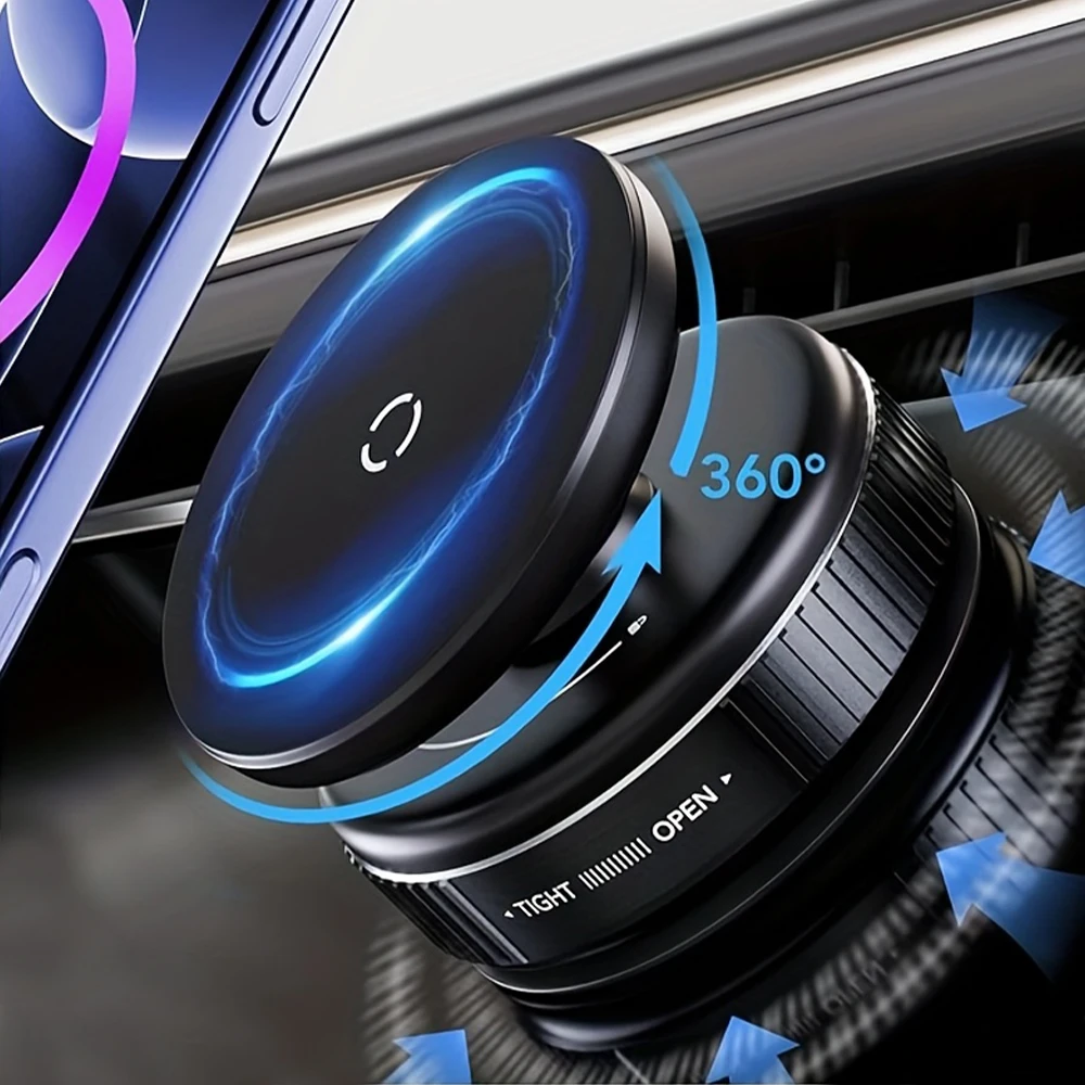 

360° Rotation Magnetic Vacuum Suction Cup Car Phone Holder Mount For MagSafe Magnetic Phone Stand For iPhone Android Smartphone