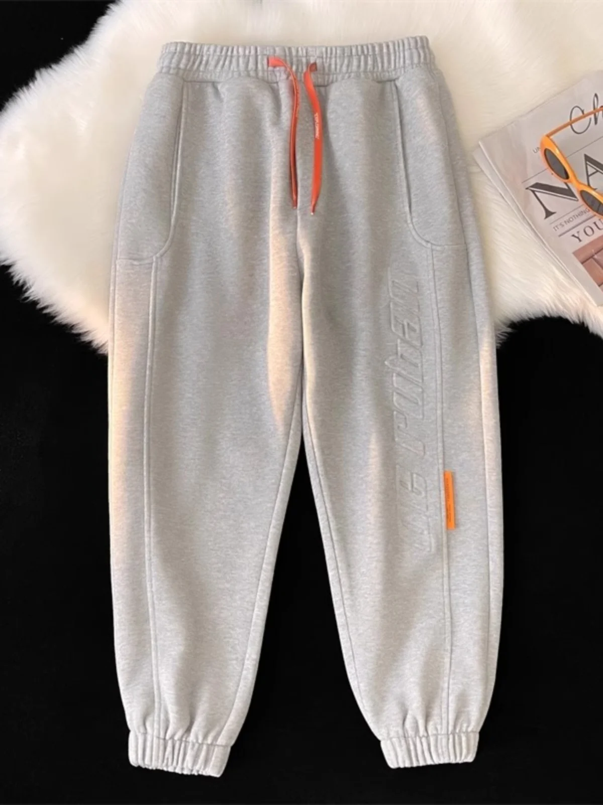 

Loose Fit American Sle Men's Sweatpants Autumn Winter 300 Pou plus Size Casual Spor Trousers Streetwear High Waist