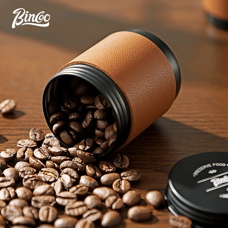 Bincoo Mini Przenośny Hermetyczny Pojemnik na Kawę, Próżniowe Torebki na Ziarna Kawy, Przechowywanie na Kempingu, Szczelny Pojemnik na Żywność