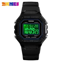 Skmei-reloj despertador Digital para hombre, cronógrafo militar de moda, resistente al agua, 5Bar, deportivo, para exteriores, 1496