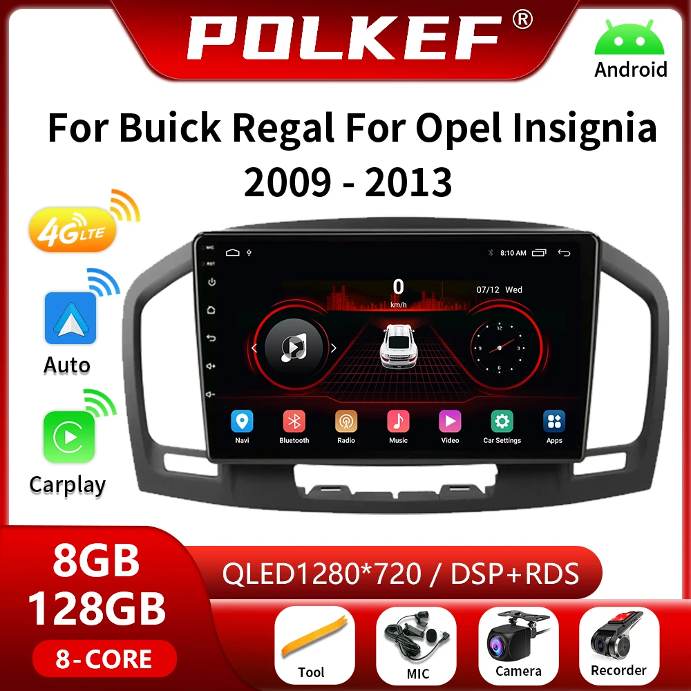 

For Buick Regal Opel Insignia 2009-2013 Android Car Radio Multimedia Player Navigation GPS 4G Carplay NO 2din Stereo QLED 8 Core