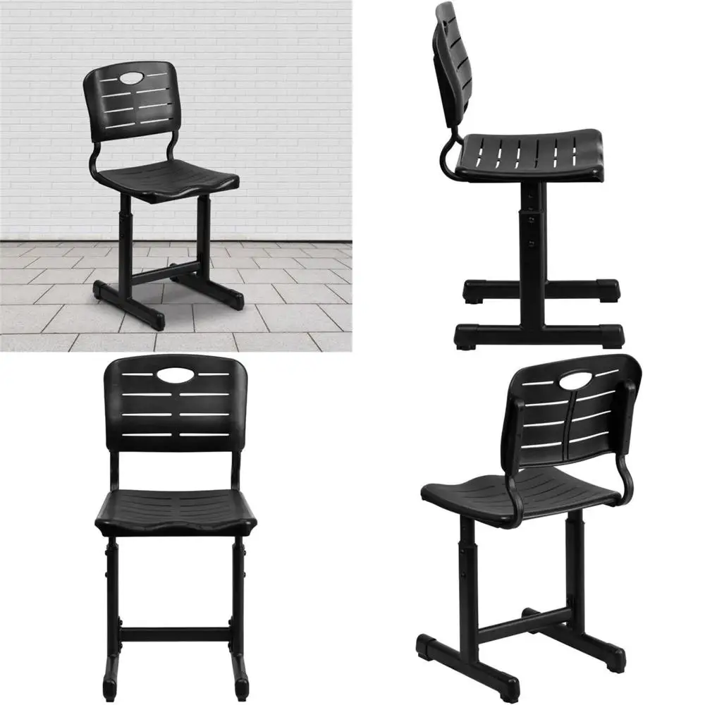 

Черный регулируемый по высоте студенческий стул с основанием-подставкой