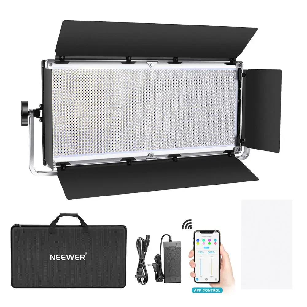 

Neewer Professional 1904 LED Video Light With APP Intelligent Control System Dimmable Bi-Color 3200-5600 Photography Lighting