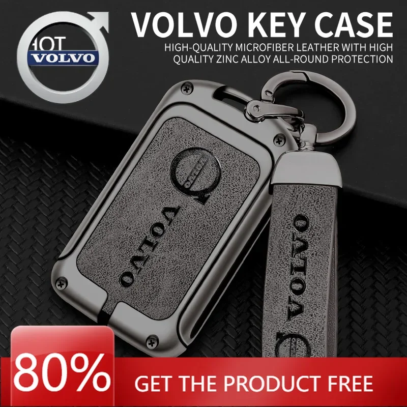 

Emblems 2026 New For Volvo Zinc Alloy Leather Car Remote Key Case Cover Shell for Volvo S60 S90 XC40 XC60 XC90 V60 V90 C40 2017