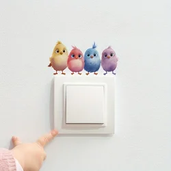 Birds Wall Switch Stickers for Room Decoration Light Switch Accessories Self-adhesive Wall Decals Waterproof Animal Wallpaper