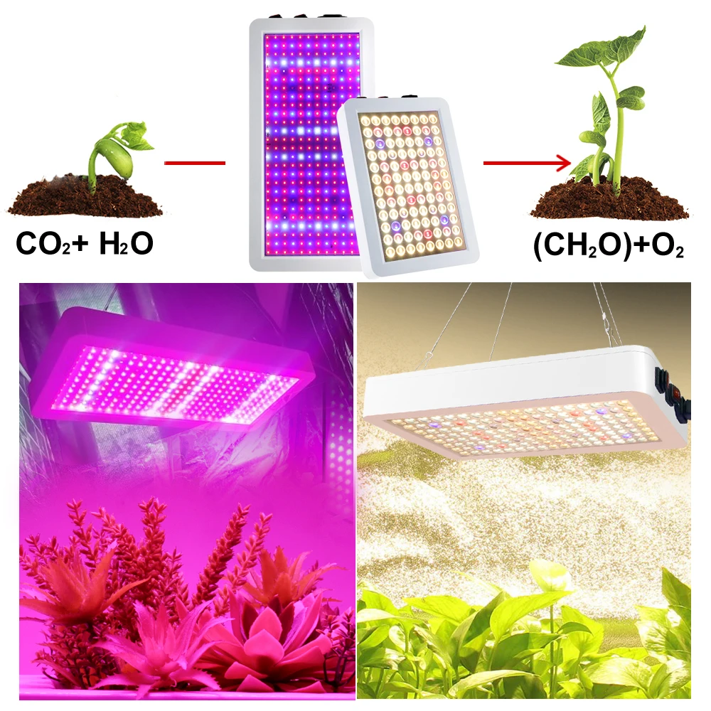 Full Spectrum LED Grow Light SMD2835 AC100-277V Double Switch For Hydroponic Greenhouse Plants Veg Flowers