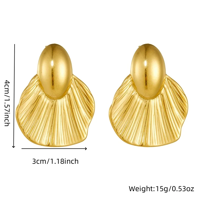 DIEYURO 316L Stainless Steel Golden Colour Ginkgo Biloba Leaves Earrings For Womens Design Fashion Jewelry Party Birthday Gift