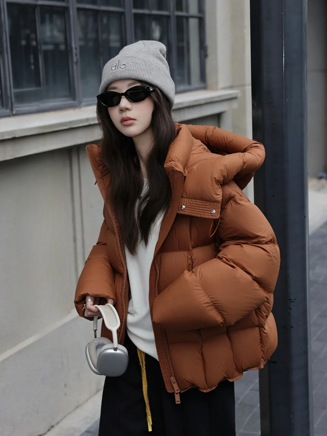 

Куртка Ibell Design 90 White Du down Jaet женская с отстегивающимся капюшоном, воротником-стойкой, теплая, приталенная, для повседневной носки, в корейском стиле