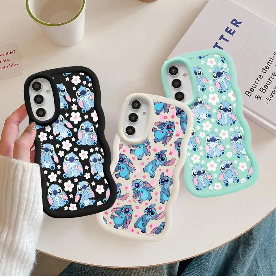 Capa de Telefone Macia Disney Stitch para Samsung Galaxy A33 A06 A13 A11 A53 A23 A16 A04 A21s A05 A52 A22 A15 A03 A14 A12