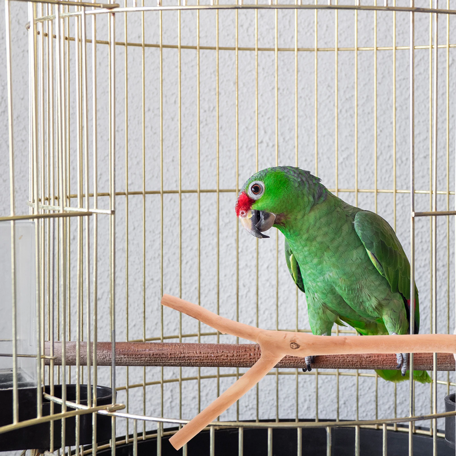 

2 Pcs Bird Standing Pole Natural Wooden Branches Cage Perch Rack Parrot Pet Durable Long Lasting Selected Wood Material Easy