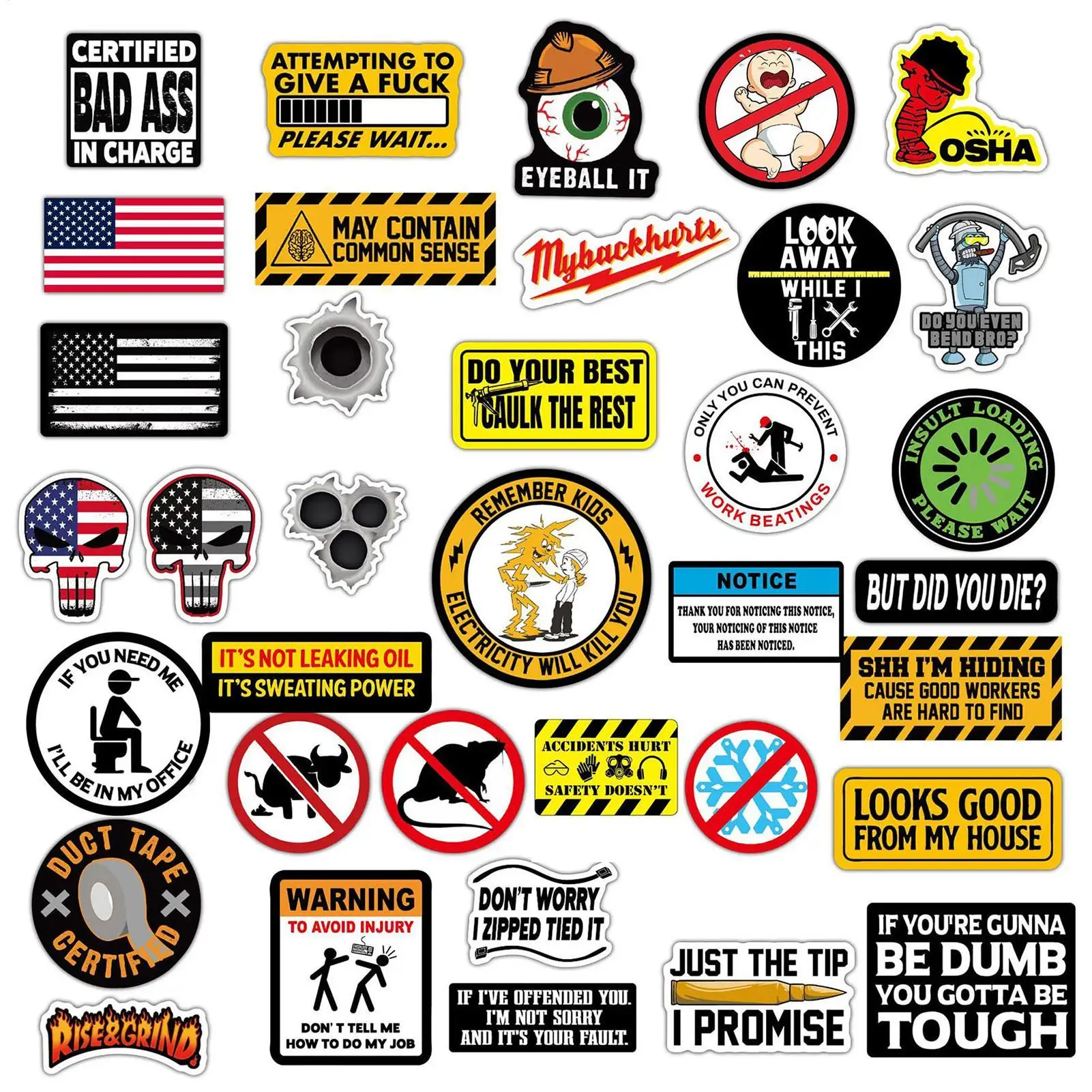 150PCS Hardhat Stickers Adults Hard Hat Sticker Pack Funny Blue Collar Stickers for Tool Box Electrician Worker Helmet Decor