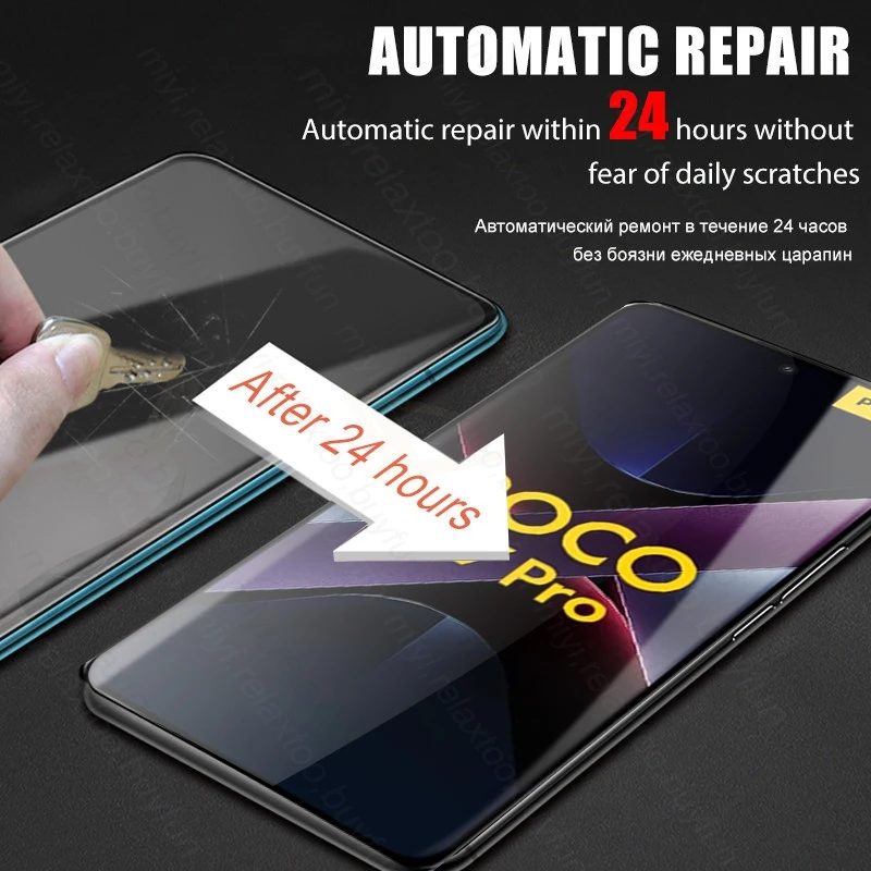 PocoX7Pro حافظة 2 قطعة 999D لينة هيدروجيل فيلم ل Poco X7 برو 5G منحني واقي للشاشة Poko Little X 7 X7Pro 7X وليس الزجاج PocoX7