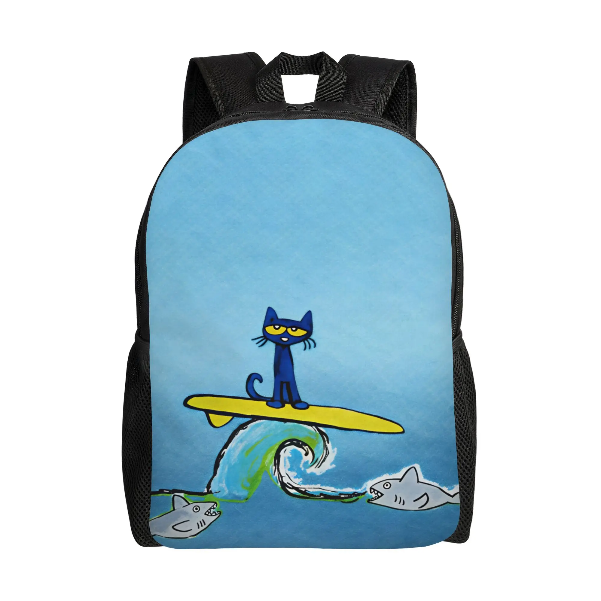 Pete The Cat Stars Comic Backpack  Sport Backpacks Youth Style High School Bags Designer Soft Rucksack